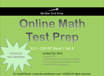 Preview of Online Math Test Prep for RIT Band 211 - 220 Set A