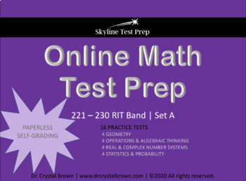 Preview of Online Math Test Prep for RIT Band 221 - 230 Set A