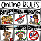 Online Meeting Virtual Distance Learning Zoom Classroom Rules Visual Posters