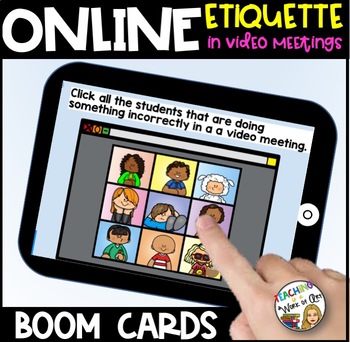 Preview of Online Meetings Behaviour Expectations BOOM CARDS- DISTANCE LEARNING