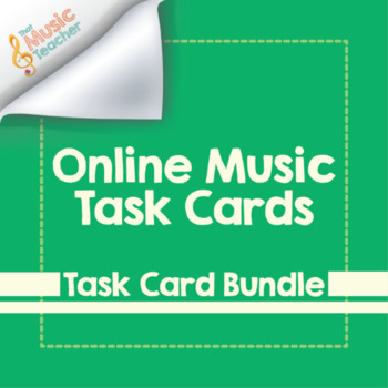 Preview of Online Music Task Cards | Task Card Bundle [Distance Learning]