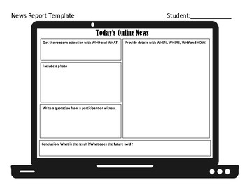 News Report Template Worksheets Teaching Resources Tpt