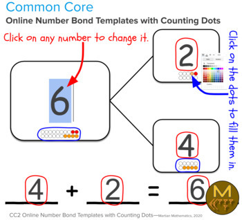 Preview of Online Number Bond Templates with Counting Dots