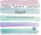 Online Parent Contact Sheet