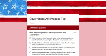 Preview of American Government AIR Test (Ohio) Review - Online Practice Tests & Quizzes