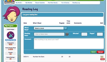 Preview of Bookopolis Online Reading Log