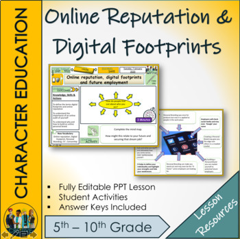 Preview of Online Reputation and Digital Footprints Lesson