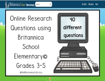 Preview of Online Research Questions for Grades 3-5