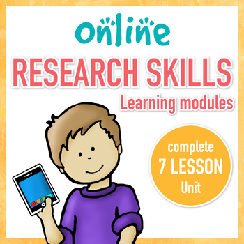 Preview of Online Research Skills Unit Digital Worksheets and Modules