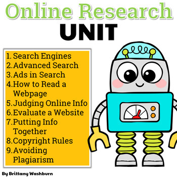 Preview of Online Research Skills Kit with Printable and Digital materials