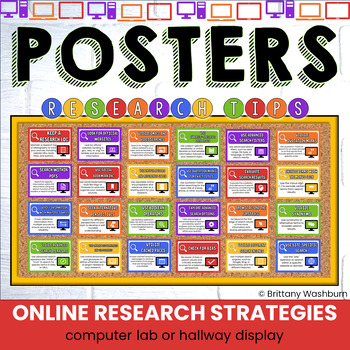 Preview of Online Research Tips and Strategies Posters Bulletin Board for the Computer Lab