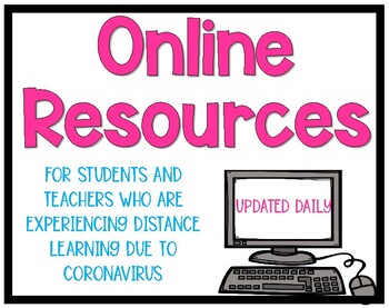 Preview of Online Resources for Teachers & Students {distance learning due to coronavirus}