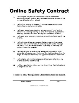 Preview of Online Safety Contract