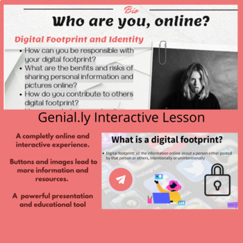 Preview of Online Safety and Digital Footprint Interactive Lesson and Activity