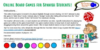 Online Spanish Board Game Professions Distance Learning Tpt