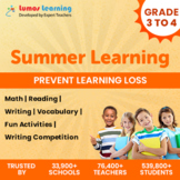 Preview of Online Summer Learning Program - Grade 3 to 4 - Worksheets Included