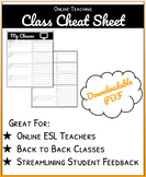 Online Teaching Class Cheat Sheet | For Online ESL Teachers!