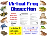 Virtual Frog Dissection Worksheet (Paper & Digital options