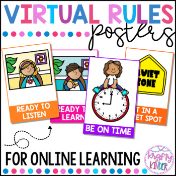 Online Virtual Meeting Learning Rules Posters by Krafty In Kinder