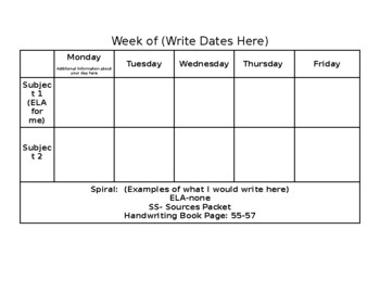 Online Weekly Teacher Organization Calendar by Backto3rdGrade | TpT