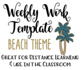 Online Weekly Work Template- Beach Theme