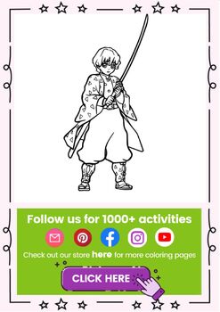 Zenitsu Demon Slayer Coloring Page - Anime Coloring Pages