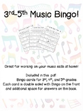 Online / distance learning 3-5th grade Music Bingo Game! P