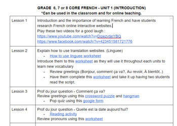 grade 4 core french teaching resources teachers pay teachers