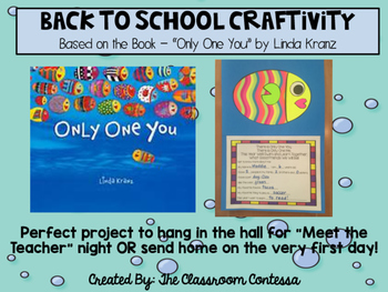 Preview of Only One You - Back To School Craftivity and Writing