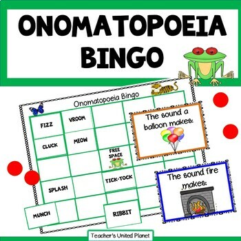 Preview of Onomatopoeia Bingo, Anchor Chart and Creative Writing!