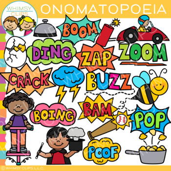 Preview of Onomatopoeia Clip Art - Figurative Language Clip Art