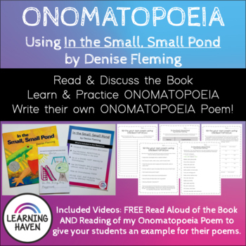 Preview of Onomatopoeia Lesson & Poetry Writing using book In the Small, Small, Pond