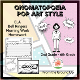 Onomatopoeia Pop Art Style- Printable Writing Prompts Colo