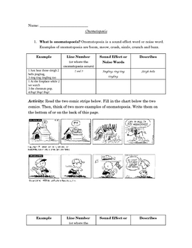 onomatopoeia printable with comic strip by whitney cooper tpt