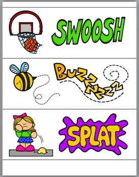 Onomatopoeia Examples - Word Wall Display