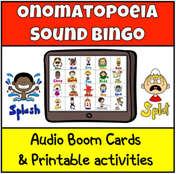 Preview of Onomatopoeia Sound Bingo (Boom Cards)
