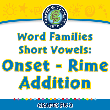 Preview of Word Families Short Vowels: Onset - Rime Addition - NOTEBOOK Gr. PK-2