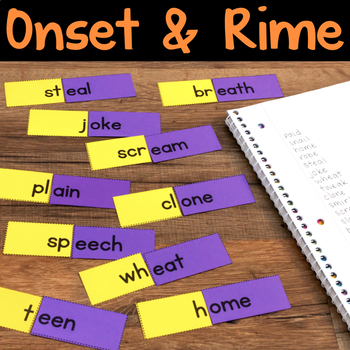 Preview of Onset and Rime Matching Cards, Word Family Flip Cards & Word Lists