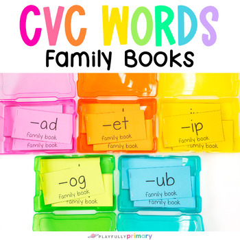 Preview of Blending CVC Word Families Booklets, CVC Words Flashcards, Onset and Rime Words