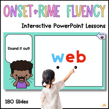 Preview of Onset and Rime Digital Lesson Activities for Kindergarten CVC Word List