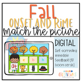 Onset and Rime: Match the Picture Boom Cards for FALL
