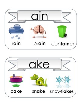 Preview of Onset and Rime Word Family Vocabulary Picture Cards Centers Activity
