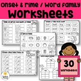 Onset and Rime / Word Family Worksheets and Puzzles