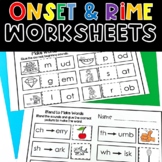 Onset and Rime Worksheets Phonemic Awareness Activities