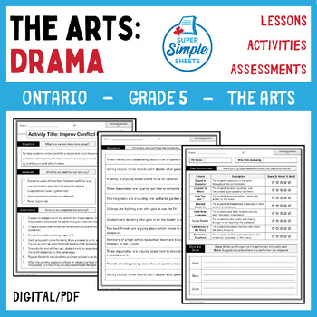 Preview of Ontario Arts Curriculum Grade 5 - Drama - Full Year Unit