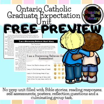 Preview of Ontario Catholic Graduate Expectations FREEBIE: Discerning Believer Printables
