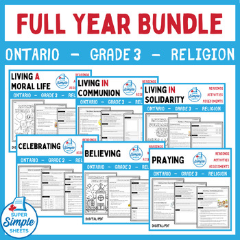 Preview of Ontario Catholic Religion - Grade 3 Full Year Bundle