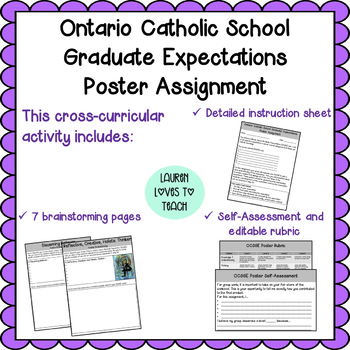 Preview of Ontario Catholic School Graduate Expectations Poster Assignment