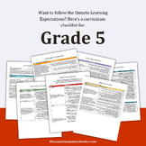 Ontario Curriculum Checklist - Grade 5
