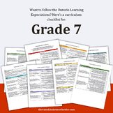 Ontario Curriculum Checklist - Grade 7